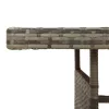  szürke polyrattan és tömör akácfa kerti asztal 160 x 70 x 72 cm