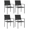  5 részes polyrattan és acél kerti étkezőgarnitúra