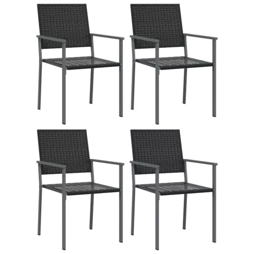  5 részes polyrattan és acél kerti étkezőgarnitúra