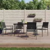  5 részes polyrattan és acél kerti étkezőgarnitúra