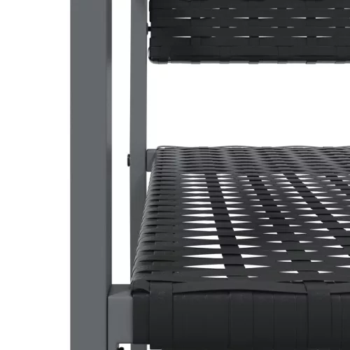  5 részes polyrattan és acél kerti étkezőgarnitúra