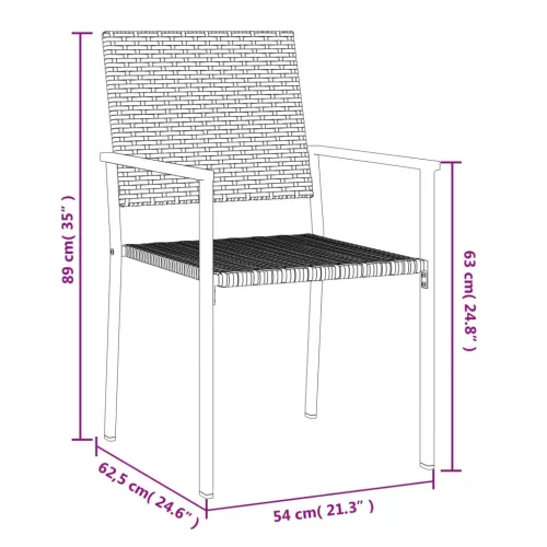 5 részes polyrattan és acél kerti étkezőgarnitúra