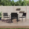  5 részes polyrattan és acél kerti étkezőgarnitúra