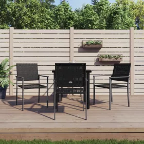  5 részes polyrattan és acél kerti étkezőgarnitúra
