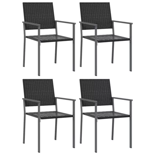  5 részes polyrattan és acél kerti étkezőgarnitúra