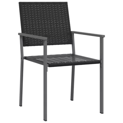  5 részes polyrattan és acél kerti étkezőgarnitúra