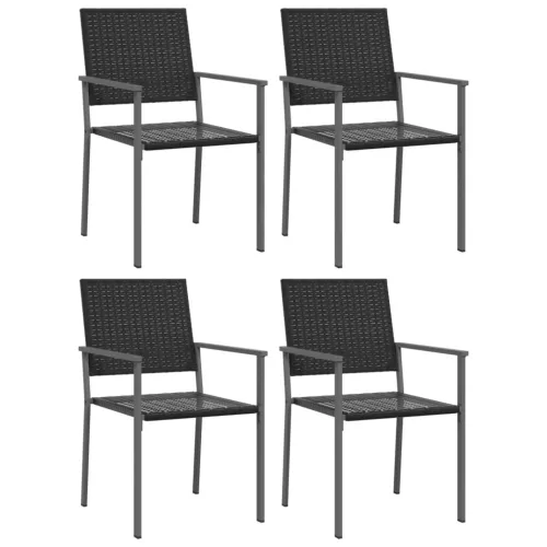  5 részes polyrattan és acél kerti étkezőgarnitúra