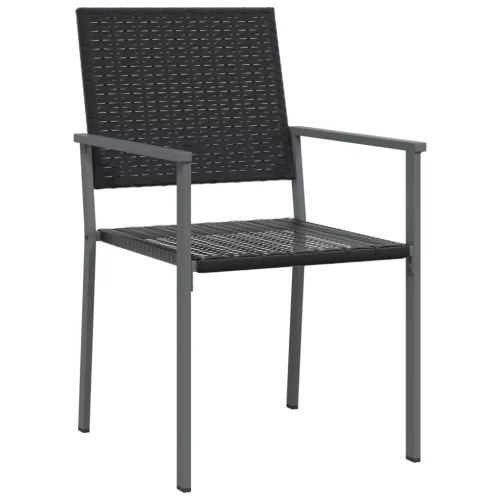  5 részes polyrattan és acél kerti étkezőgarnitúra