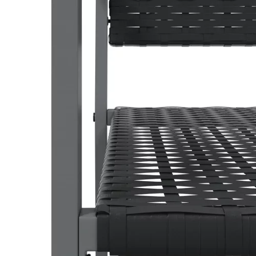  5 részes polyrattan és acél kerti étkezőgarnitúra