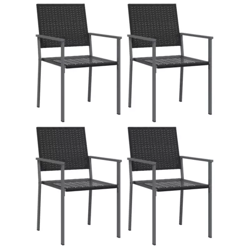  5 részes polyrattan és acél kerti étkezőgarnitúra
