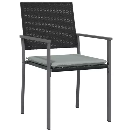  9 részes polyrattan és acél kerti étkezőgarnitúra párnával