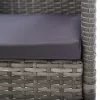 2 db szürke polyrattan kerti szék sötétszürke párnákkal