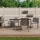  4 db barna polyrattan kerti szék párnával 56x59x84 cm