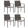  4 db barna polyrattan kerti szék párnával 56x59x84 cm