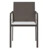  4 db barna polyrattan kerti szék párnával 56x59x84 cm