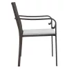  4 db barna polyrattan kerti szék párnával 56x59x84 cm