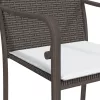  4 db barna polyrattan kerti szék párnával 56x59x84 cm