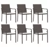  6 db barna polyrattan kerti szék párnával 56x59x84 cm