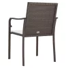  6 db barna polyrattan kerti szék párnával 56x59x84 cm