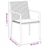  6 db barna polyrattan kerti szék párnával 56x59x84 cm