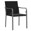  4 db fekete polyrattan kerti szék párnával 56x59x84 cm