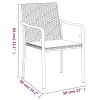  4 db fekete polyrattan kerti szék párnával 56x59x84 cm