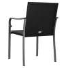  6 db fekete polyrattan kerti szék párnával 56x59x84 cm