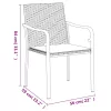  6 db fekete polyrattan kerti szék párnával 56x59x84 cm