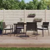  4 db barna polyrattan kerti szék párnával 56,5x57x83 cm