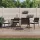  4 db barna polyrattan kerti szék párnával 56,5x57x83 cm
