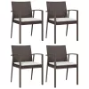  4 db barna polyrattan kerti szék párnával 56,5x57x83 cm