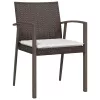  4 db barna polyrattan kerti szék párnával 56,5x57x83 cm