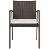  4 db barna polyrattan kerti szék párnával 56,5x57x83 cm