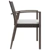  4 db barna polyrattan kerti szék párnával 56,5x57x83 cm