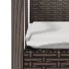 4 db barna polyrattan kerti szék párnával 56,5x57x83 cm