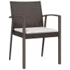  6 db barna polyrattan kerti szék párnával 56,5x57x83 cm