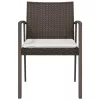  6 db barna polyrattan kerti szék párnával 56,5x57x83 cm