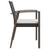  6 db barna polyrattan kerti szék párnával 56,5x57x83 cm