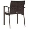  6 db barna polyrattan kerti szék párnával 56,5x57x83 cm