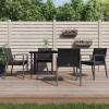  4 db fekete polyrattan kerti szék párnával 56,5x57x83 cm