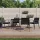  4 db fekete polyrattan kerti szék párnával 56,5x57x83 cm