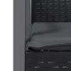  4 db fekete polyrattan kerti szék párnával 56,5x57x83 cm