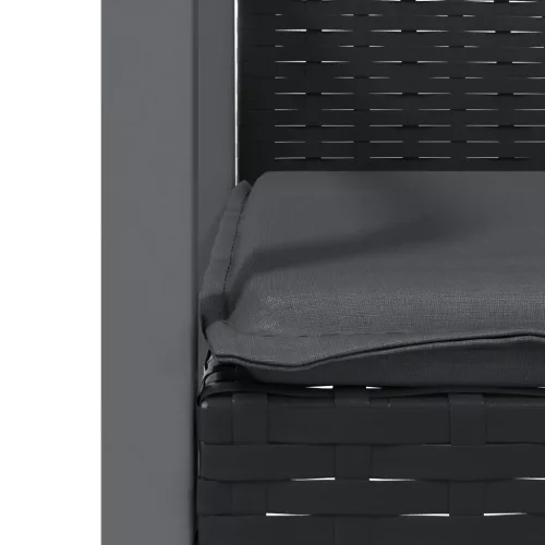  4 db fekete polyrattan kerti szék párnával 56,5x57x83 cm