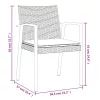  4 db fekete polyrattan kerti szék párnával 56,5x57x83 cm