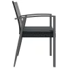  6 db fekete polyrattan kerti szék párnával 56,5x57x83 cm