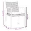  6 db fekete polyrattan kerti szék párnával 56,5x57x83 cm