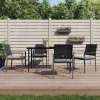 4 db fekete polyrattan kerti szék párnával 56x62,5x89 cm