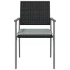  4 db fekete polyrattan kerti szék párnával 56x62,5x89 cm