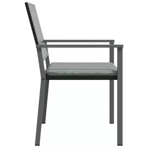  4 db fekete polyrattan kerti szék párnával 56x62,5x89 cm