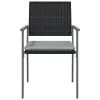  6 db fekete polyrattan kerti szék párnával 54x62,5x89 cm